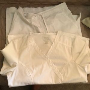 Cherokee white medium Cherokee scrubs set .